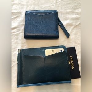 Fossil small wallet and Fossil passport holder . Blue